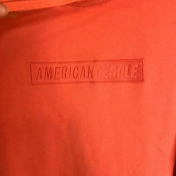 American Eagle Coral Pink Hoodie Kangaroo Pouch Sweatshirt Size LG - Picture 6 of 10